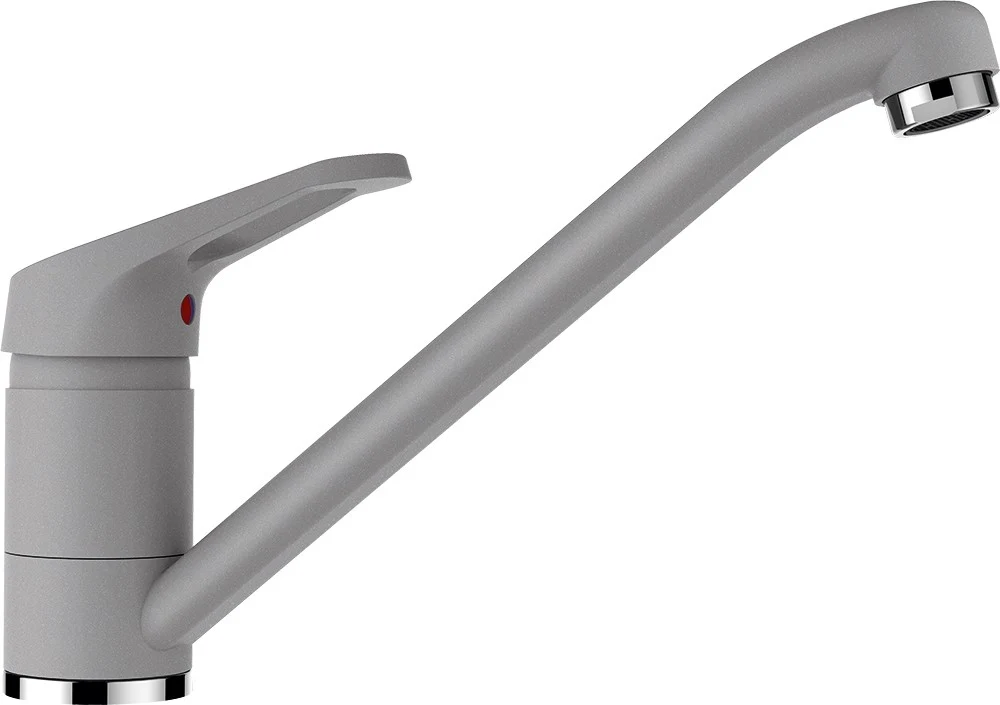 Schock Typos D-100S Set chiuveta bucatarie granit Cristalite 86x44 cm si baterie monocomanda Cosmo Croma, gri deschis