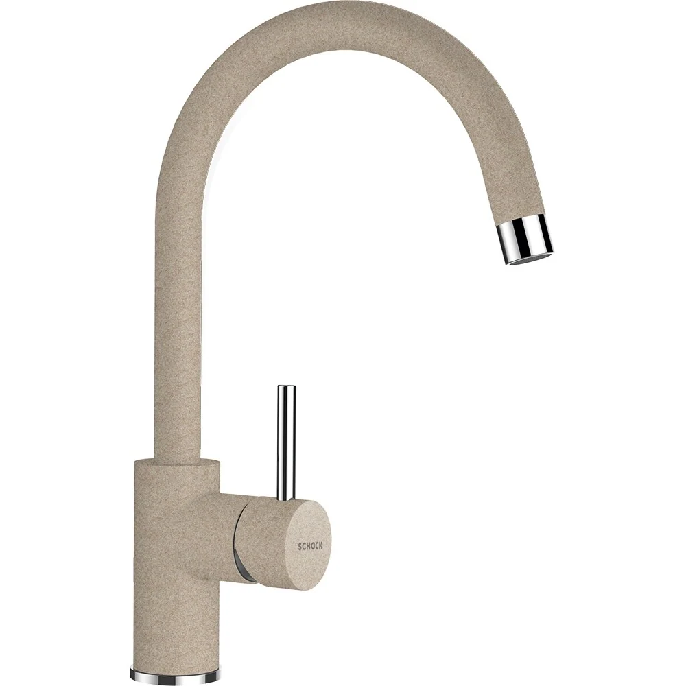 Schock Typos D-150S Set chiuveta bucatarie granit Cristalite 86x44 cm si baterie monocomanda Plutos Sabbia, bej