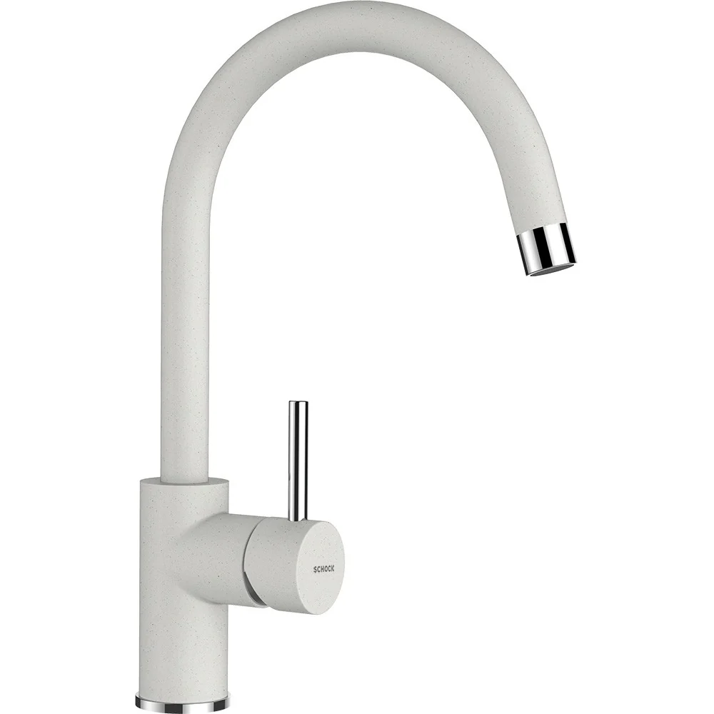 Schock Viola N-200S Set chiuveta bucatarie granit Cristalite 79x50 cm si baterie monocomanda Plutos Alpina, alb