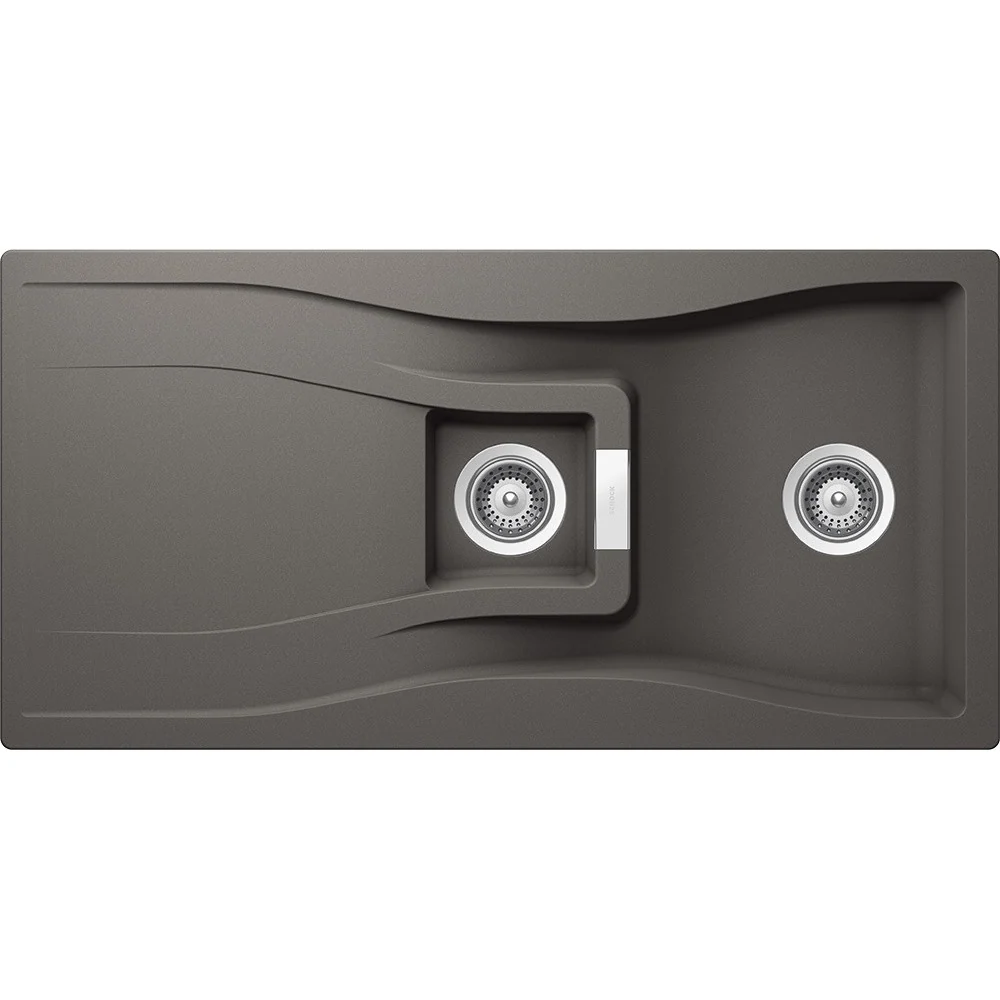 Schock Waterfall D-150 Chiuveta bucatarie granit Cristadur 100x50 cm, gri (silverstone)