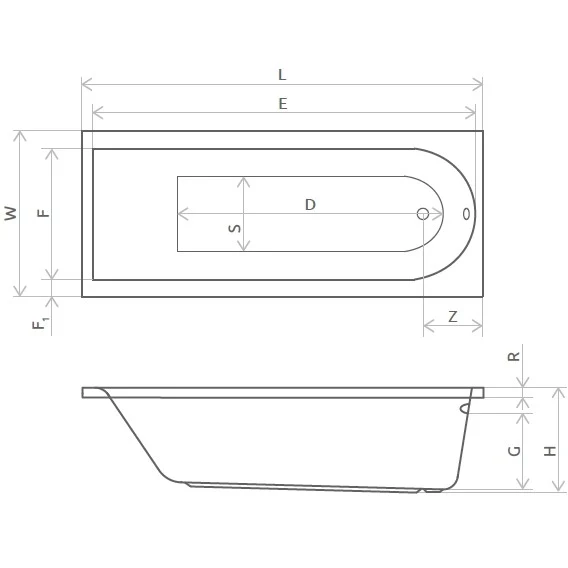 Set promo Cada baie dreptunghiulara Radaway Nea acril 160x70 cm, panou frontal si lateral, cu sifon inclus