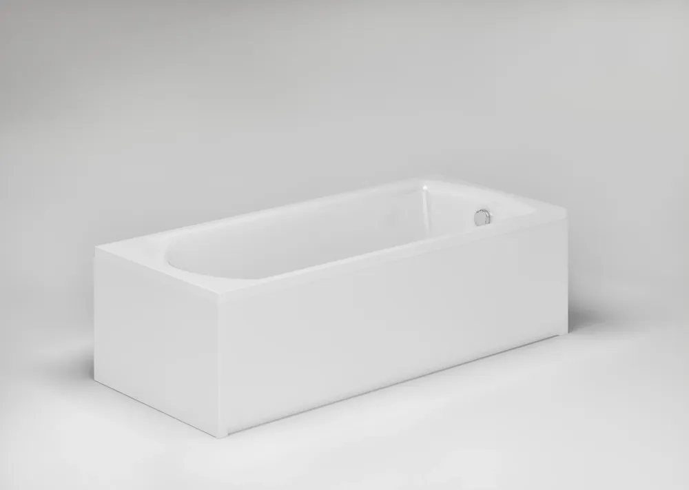Set promo Cada baie dreptunghiulara Radaway Kea acril 160x75 cm, panou frontal si lateral, cu sifon inclus