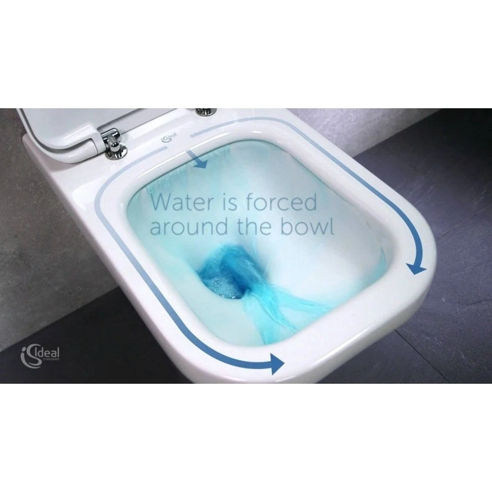Set promo Vas WC pe pardoseala cu rezervor aparent si capac soft close Ideal Standard Tesi AquaBlade 37x67 cm evacuare ori...