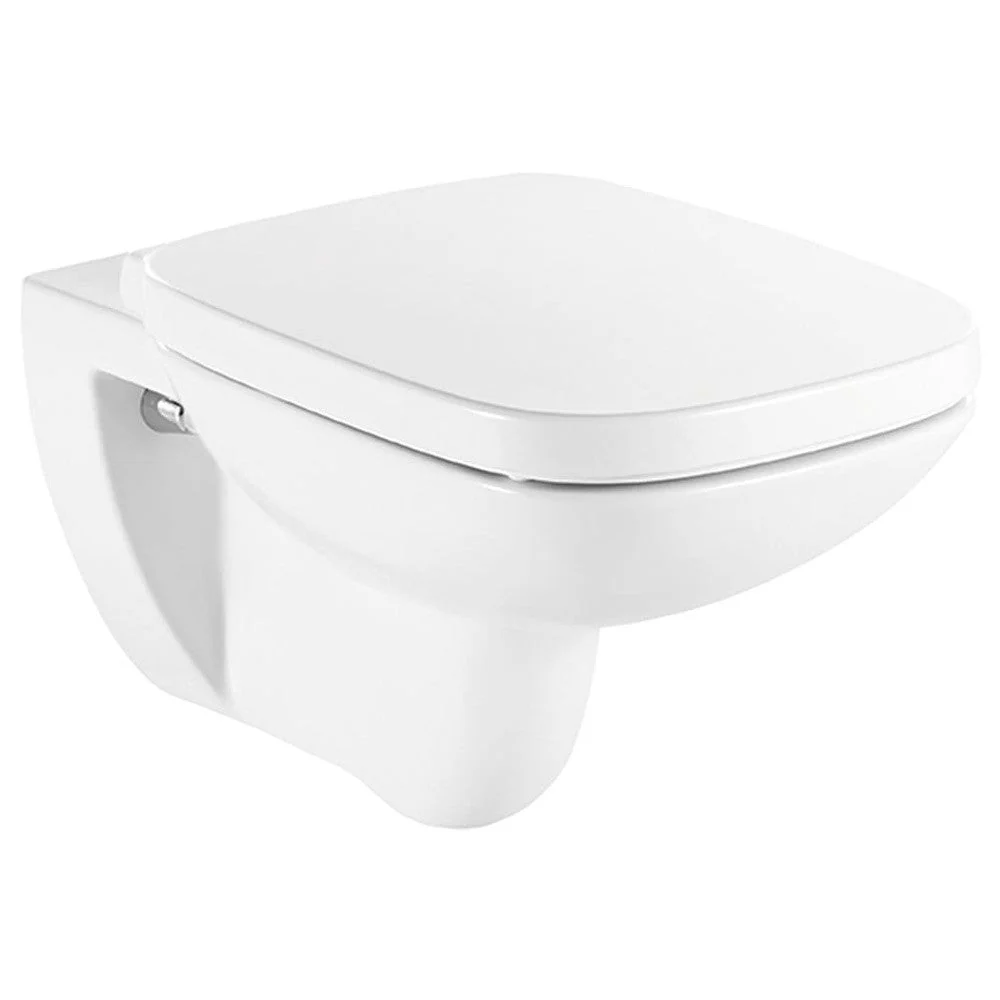 Set promo Vas WC suspendat cu rezervor incastrat si capac soft close Roca Debba Square Rimless 35x54 cm evacuare orizontala