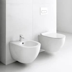 Set promo Vas WC suspendat cu rezervor incastrat si capac soft close Ravak Uni 36x51 cm evacuare orizontala