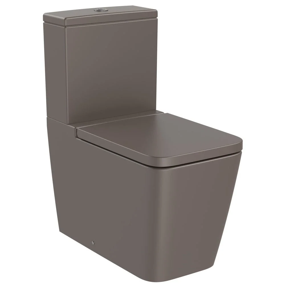 Set Vas WC pe pardoseala cu rezervor aparent si capac soft close Roca Inspira Square Rimless 36x65 cm evacuare orizontala...