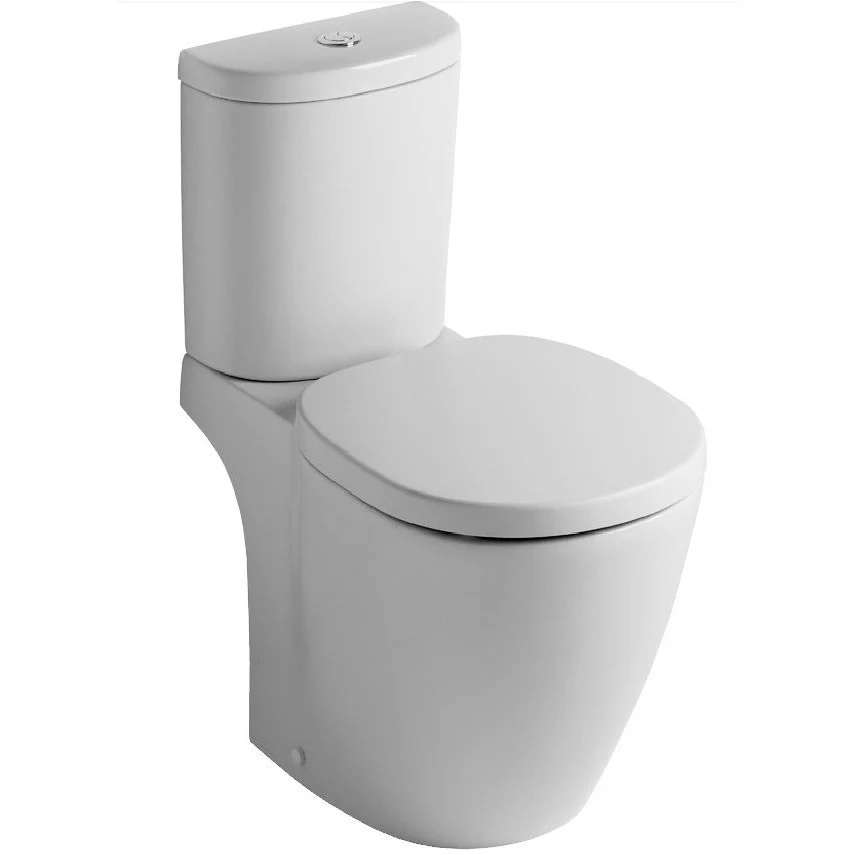 Set Vas WC pe pardoseala cu rezervor aparent si capac Ideal Standard Connect Arc 37x67 cm evacuare orizontala