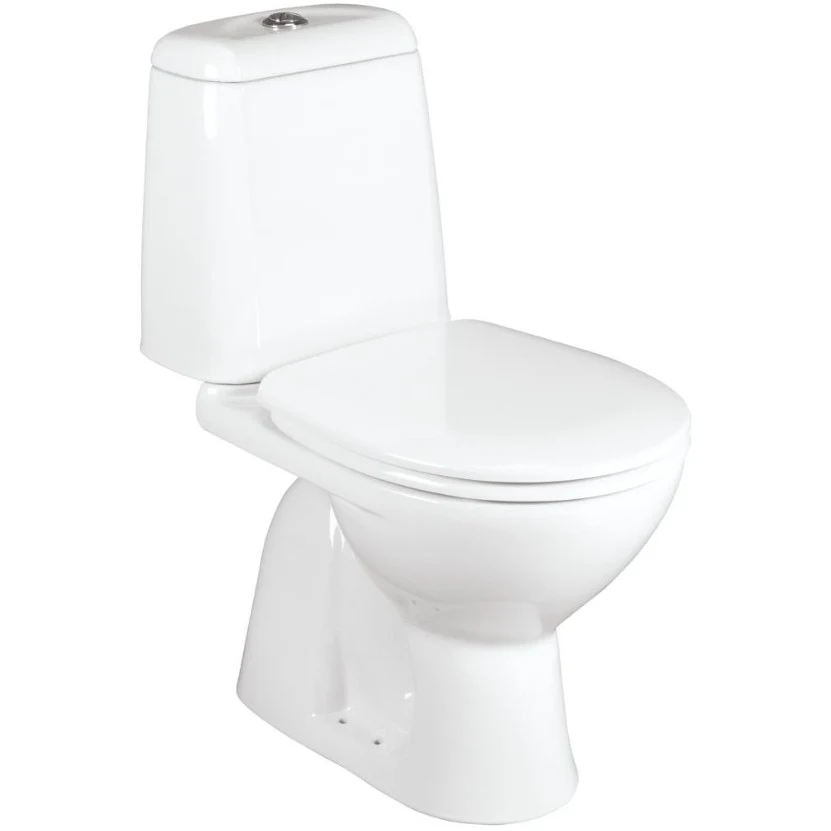Set Vas WC pe pardoseala cu rezervor aparent si capac Vidima Sirius 35x61 cm evacuare verticala