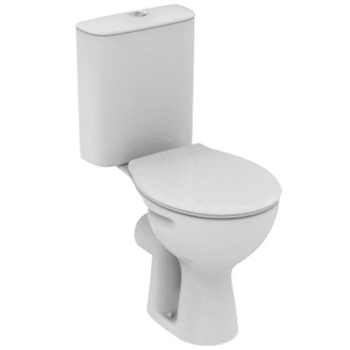 Set Vas WC pe pardoseala cu rezervor aparent si capac polipropilena Vidima Ulysse S 37x64 cm evacuare orizontala sau verti...
