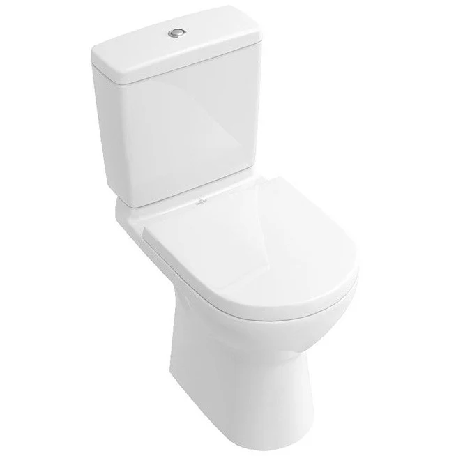 Set Vas WC pe pardoseala cu rezervor aparent si capac soft close Villeroy & Boch O.Novo 36x67 cm evacuare orizontala