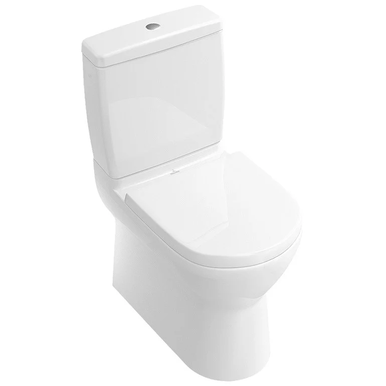 Set Vas WC pe pardoseala cu rezervor aparent si capac soft close Villeroy & Boch O.Novo 36x64 cm evacuare orizontala, lipi...