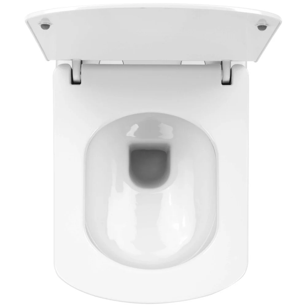 Set Vas WC suspendat cu capac Deante Anemon Rimless 37x52 cm evacuare orizontala