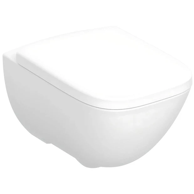 Set Vas WC suspendat cu capac soft close Geberit Selnova Premium Square Rimfree 36x52 cm evacuare orizontala