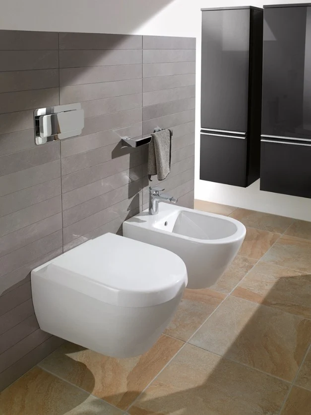 Set Vas WC suspendat cu capac soft close Villeroy & Boch Subway 2.0 37x56 cm evacuare orizontala