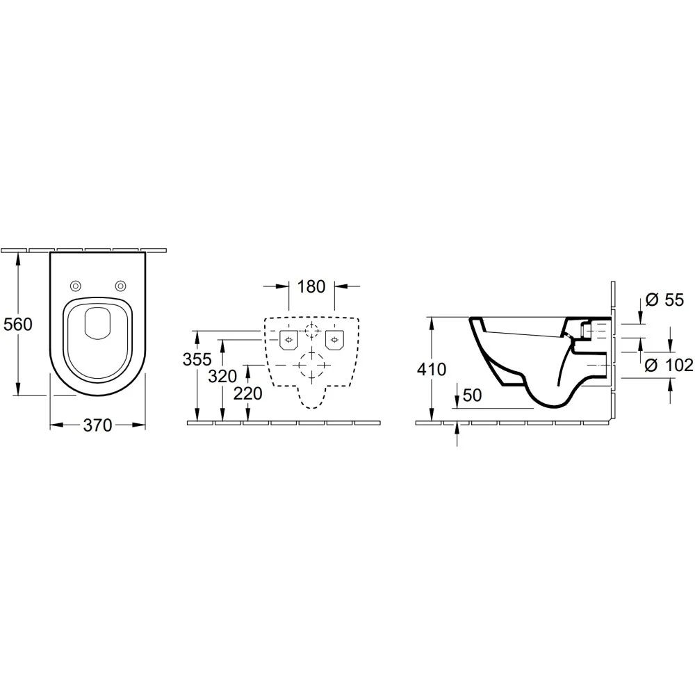 Set Vas WC suspendat cu capac soft close Villeroy & Boch Subway 2.0 37x56 cm evacuare orizontala