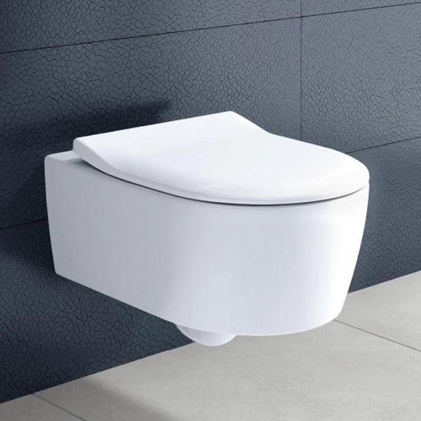 Set Vas WC suspendat cu capac soft close Villeroy & Boch Avento DirectFlush 37x53 cm evacuare orizontala