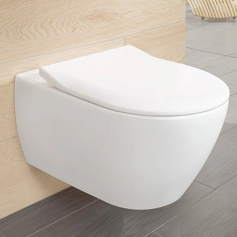 Set Vas WC suspendat cu capac soft close Villeroy & Boch Subway 2.0 37x56 cm evacuare orizontala, sistem spalare DirectFlush