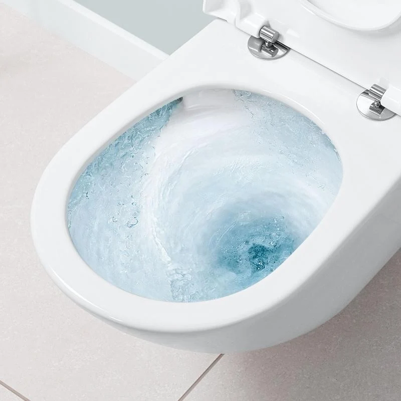 Set Vas WC suspendat cu capac soft close Villeroy & Boch Subway 3.0 TwistFlush 37x56 cm evacuare orizontala