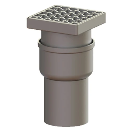 Sifon integral din inox Kessel Ferrofix, pentru industria alimentara, inaltime reglabila