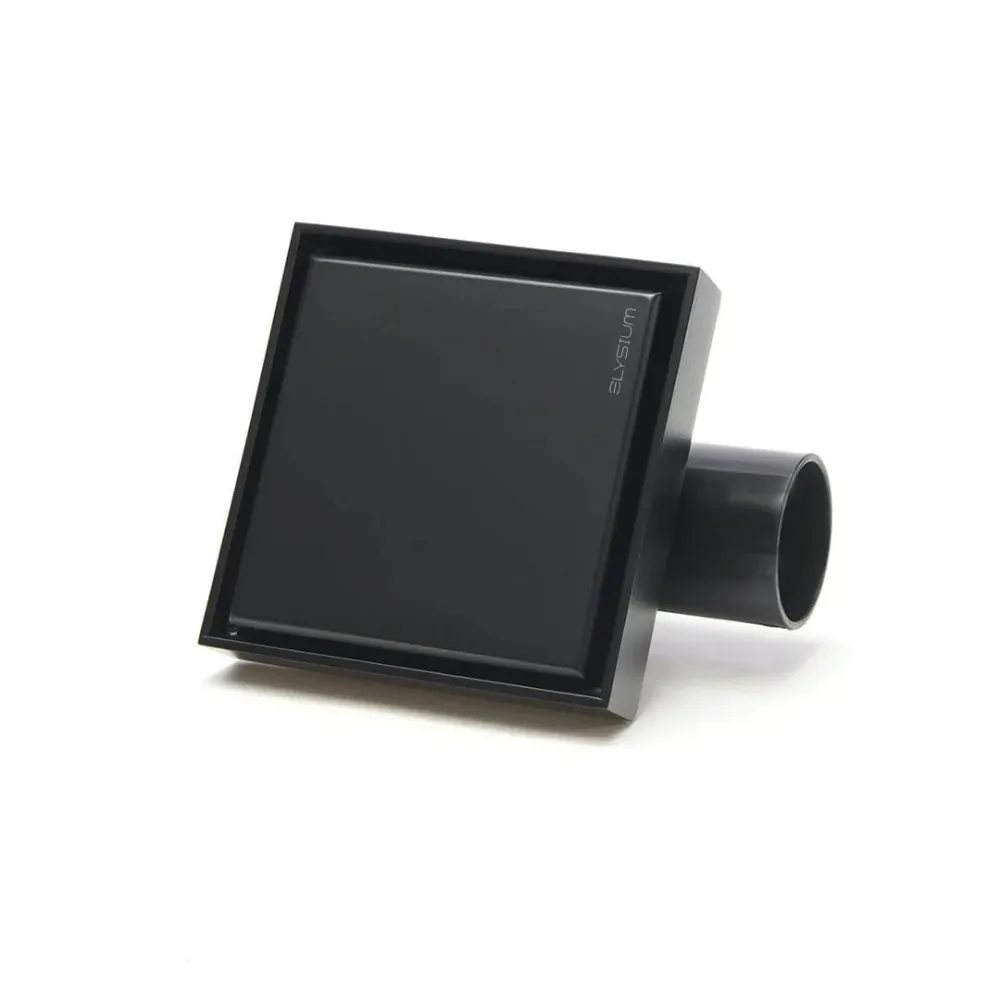 Sifon pardoseala Elysium Aquatrap, faiantabil, din otel inoxidabil, 10x10 cm, negru mat