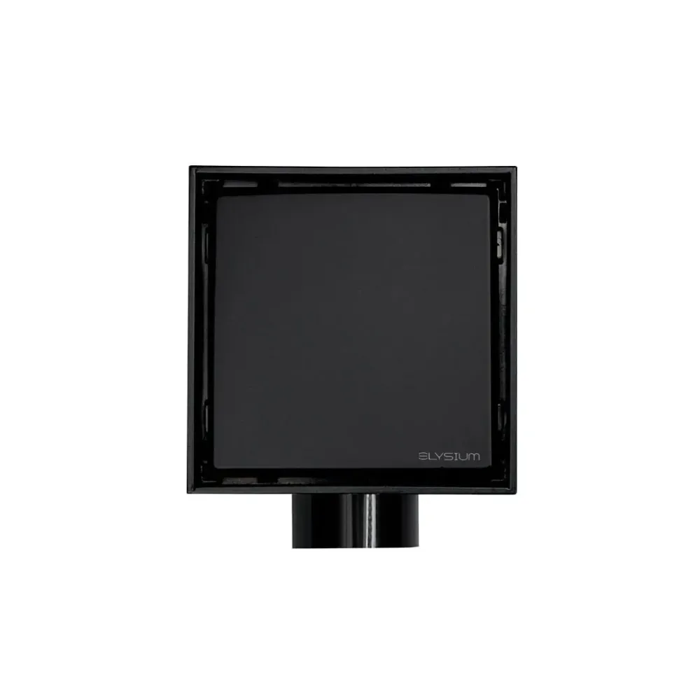 Sifon pardoseala Elysium Aquatrap, faiantabil, din otel inoxidabil, 10x10 cm, negru mat
