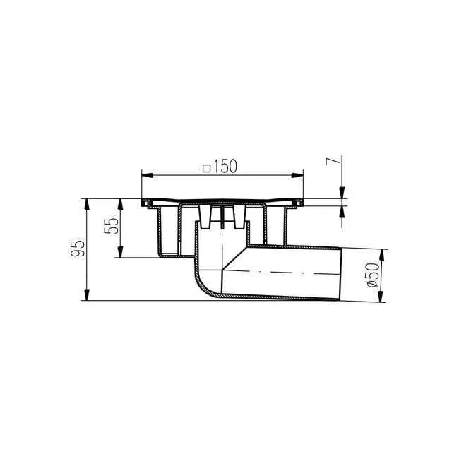 Sifon de pardoseala MCH cu iesire orizontala DN 50/95 - plastic
