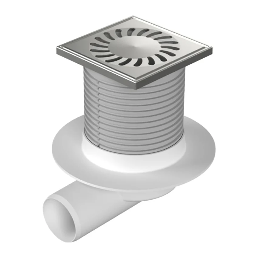 Sifon de pardoseala MCH cu iesire orizontala DN 50/H reglabil- otel inox cu guler