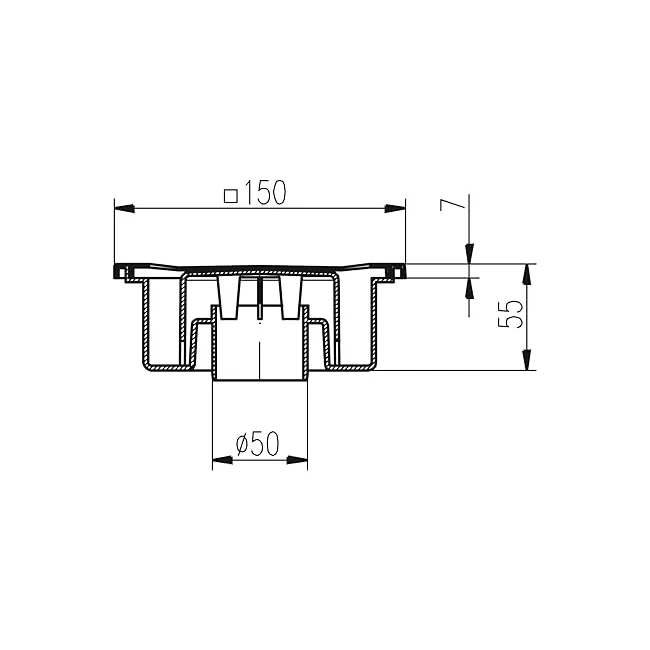 Sifon de pardoseala MCH cu iesire verticala DN 50/55 - plastic