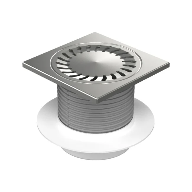 Sifon de pardoseala MCH cu iesire verticala DN 50/H reglabil, complet din otel inox cu guler/flansa