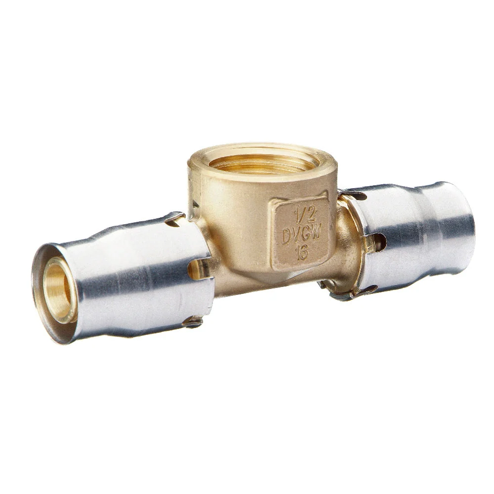 Teu prin impingere (Push-fit) cu filet interior din alama 16 mm - 1/2" FI - 16 mm, FRANKISCHE - ALPEX-PLUS