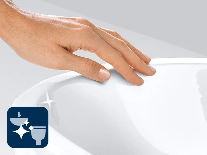 Vas WC pe pardoseala Grohe Euro Ceramic Rimless 37x67 cm evacuare orizontala sau verticala, tratament PureGuard