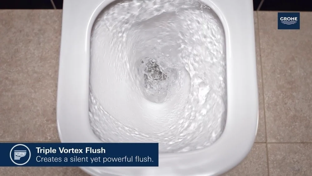 Vas WC pe pardoseala Grohe Euro Ceramic Rimless 37x67 cm evacuare orizontala sau verticala, tratament PureGuard