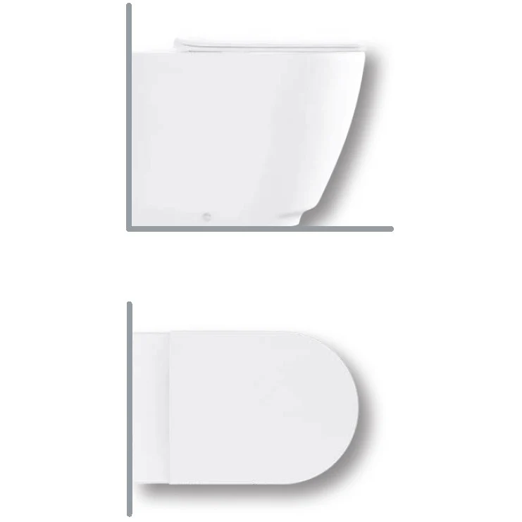 Vas WC pe pardoseala Hatria Fusion Rimless 36x55 cm evacuare orizontala sau verticala
