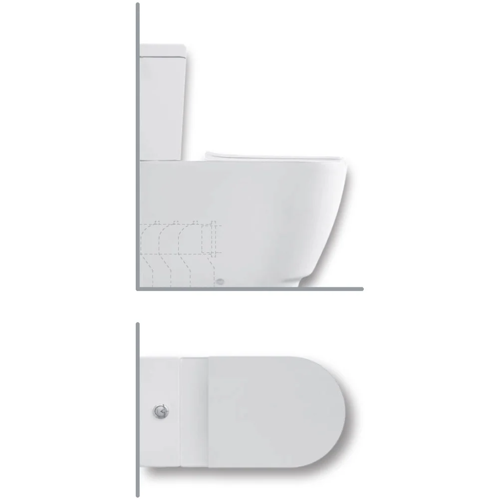 Vas WC pe pardoseala Hatria Fusion Rimless 38x67 cm evacuare orizontala sau verticala