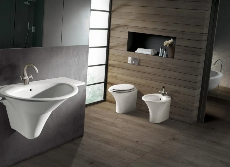 Vas WC pe pardoseala Hatria Sculture 40x60 cm evacuare orizontala sau verticala