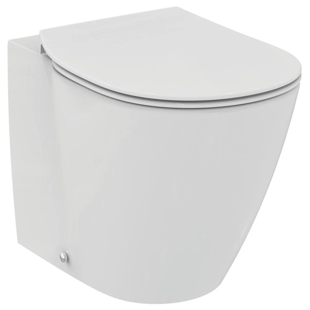 Vas WC pe pardoseala Ideal Standard Connect 36x55 cm evacuare orizontala, lipit de perete