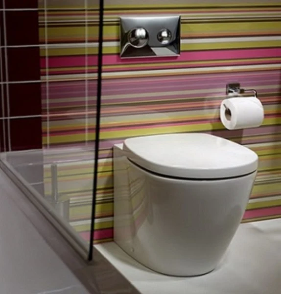 Vas WC pe pardoseala Ideal Standard Connect 36x55 cm evacuare orizontala, lipit de perete