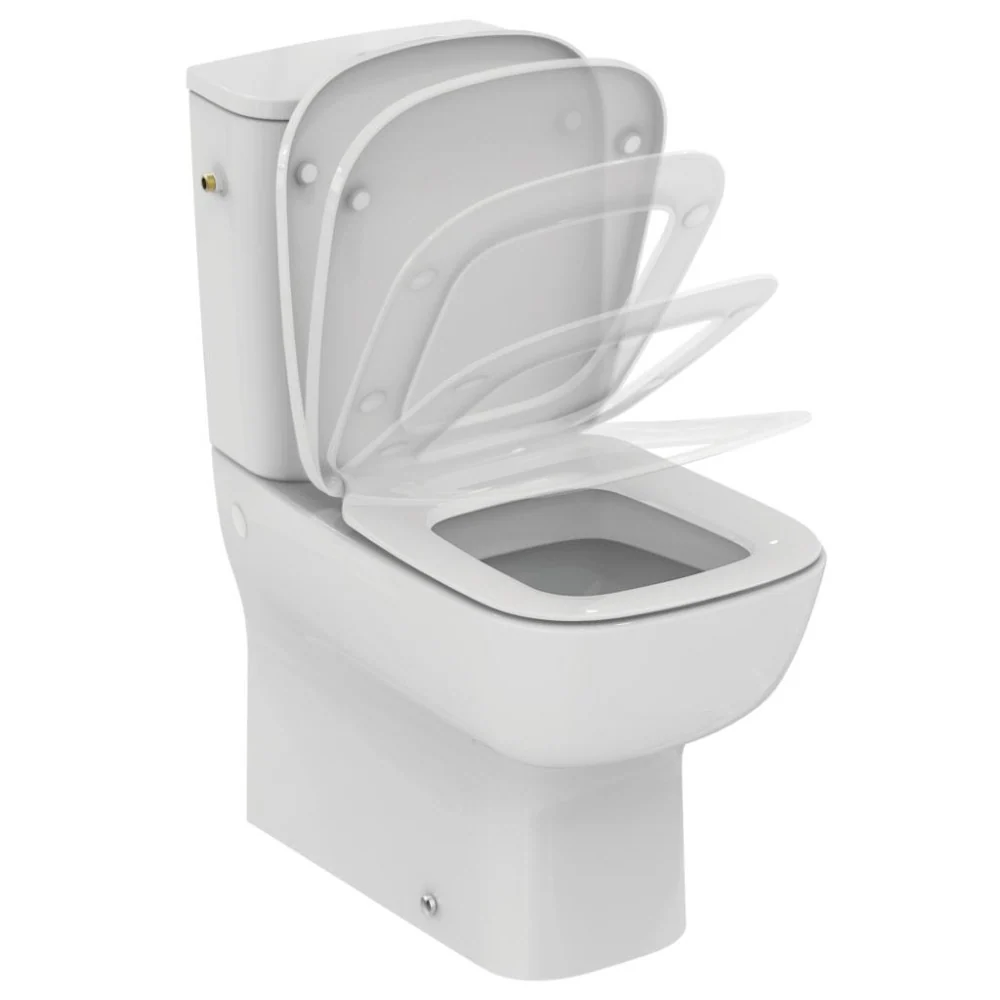 Vas WC pe pardoseala Ideal Standard Esedra 36x61 cm evacuare orizontala sau verticala, lipit de perete