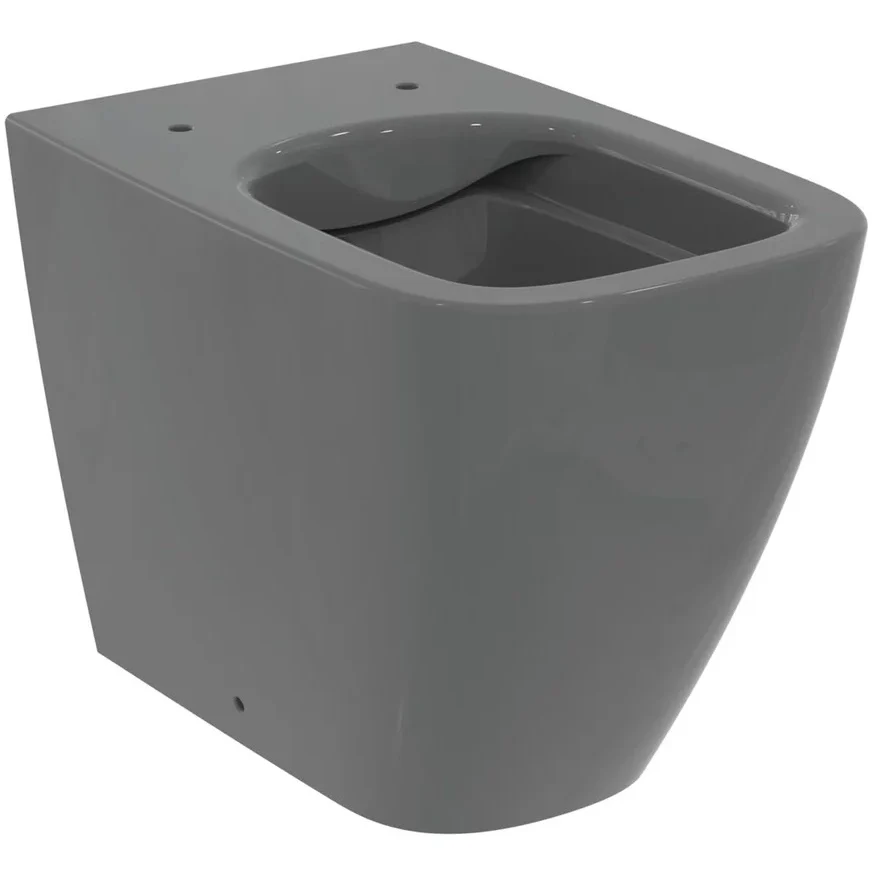 Vas WC pe pardoseala Ideal Standard I.Life B Rimless 36x54 cm evacuare orizontala, gri inchis