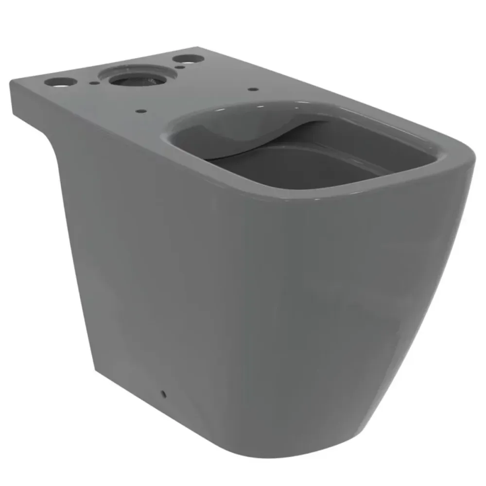 Vas WC pe pardoseala Ideal Standard I.Life B Rimless 36x67 cm evacuare orizontala, gri lucios