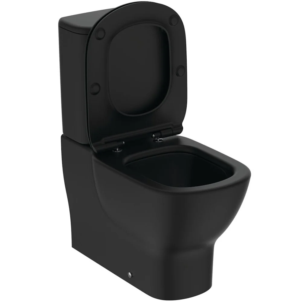 Vas WC pe pardoseala Ideal Standard Tesi AquaBlade 36x66 cm evacuare orizontala, negru mat