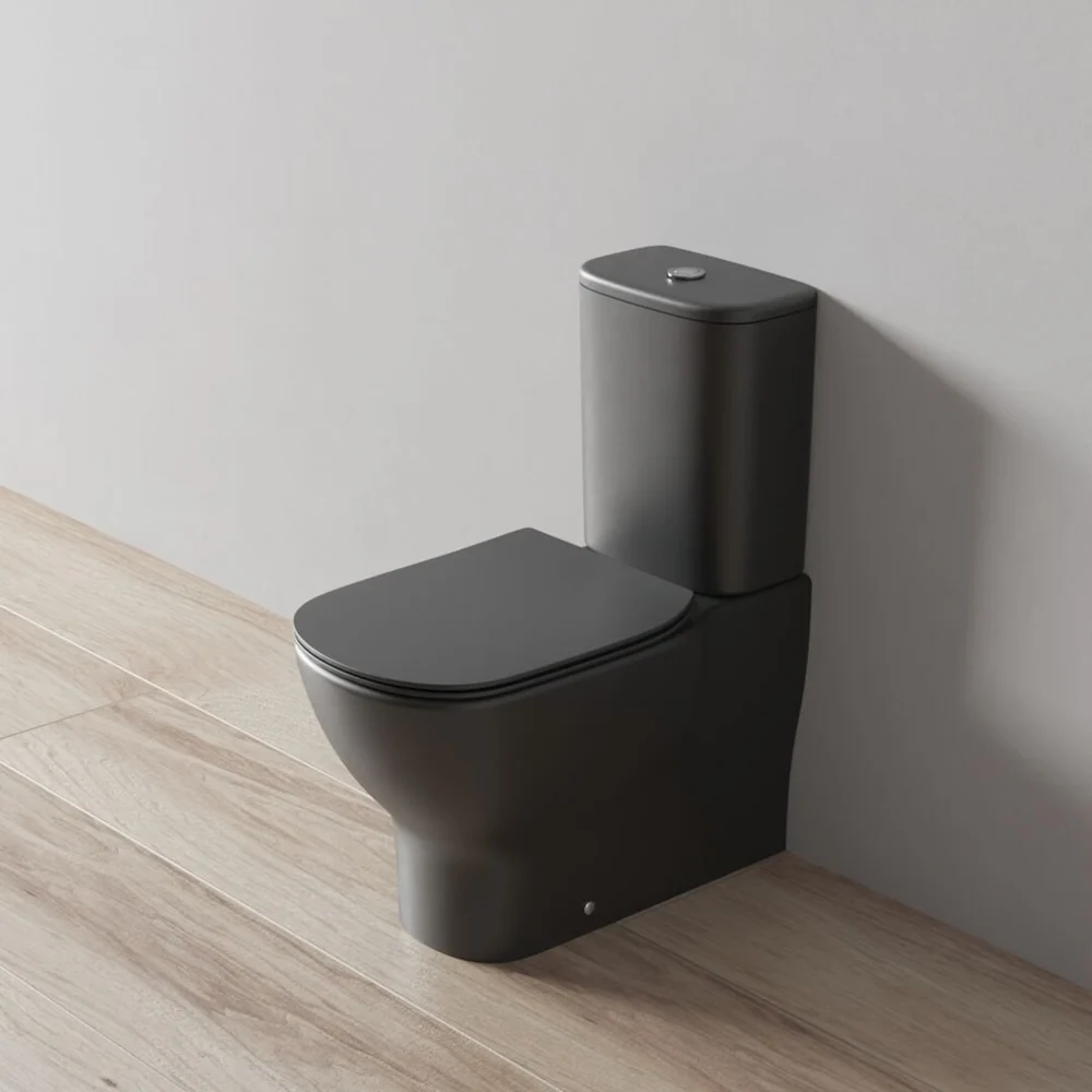 Vas WC pe pardoseala Ideal Standard Tesi AquaBlade 36x66 cm evacuare orizontala, negru mat