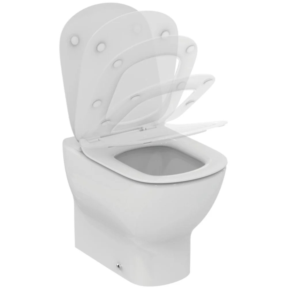 Vas WC pe pardoseala Ideal Standard Tesi AquaBlade 37x56 cm evacuare orizontala sau verticala, lipit de perete