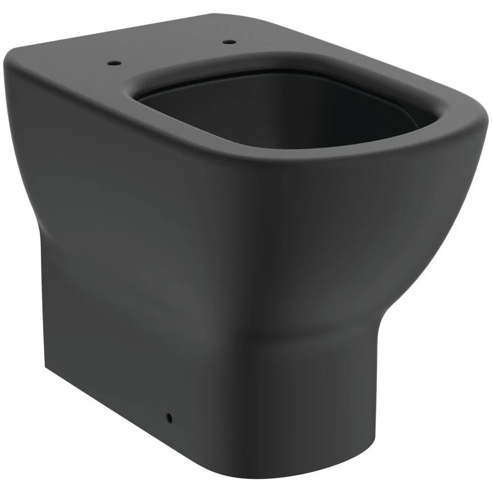 Vas WC pe pardoseala Ideal Standard Tesi AquaBlade 37x56 cm evacuare orizontala sau verticala, lipit de perete, negru mat