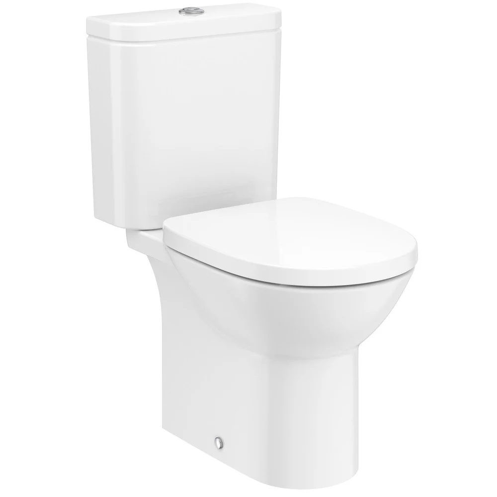 Vas WC pe pardoseala Roca Debba Round Rimless 35x66 cm cu evacuare dublă