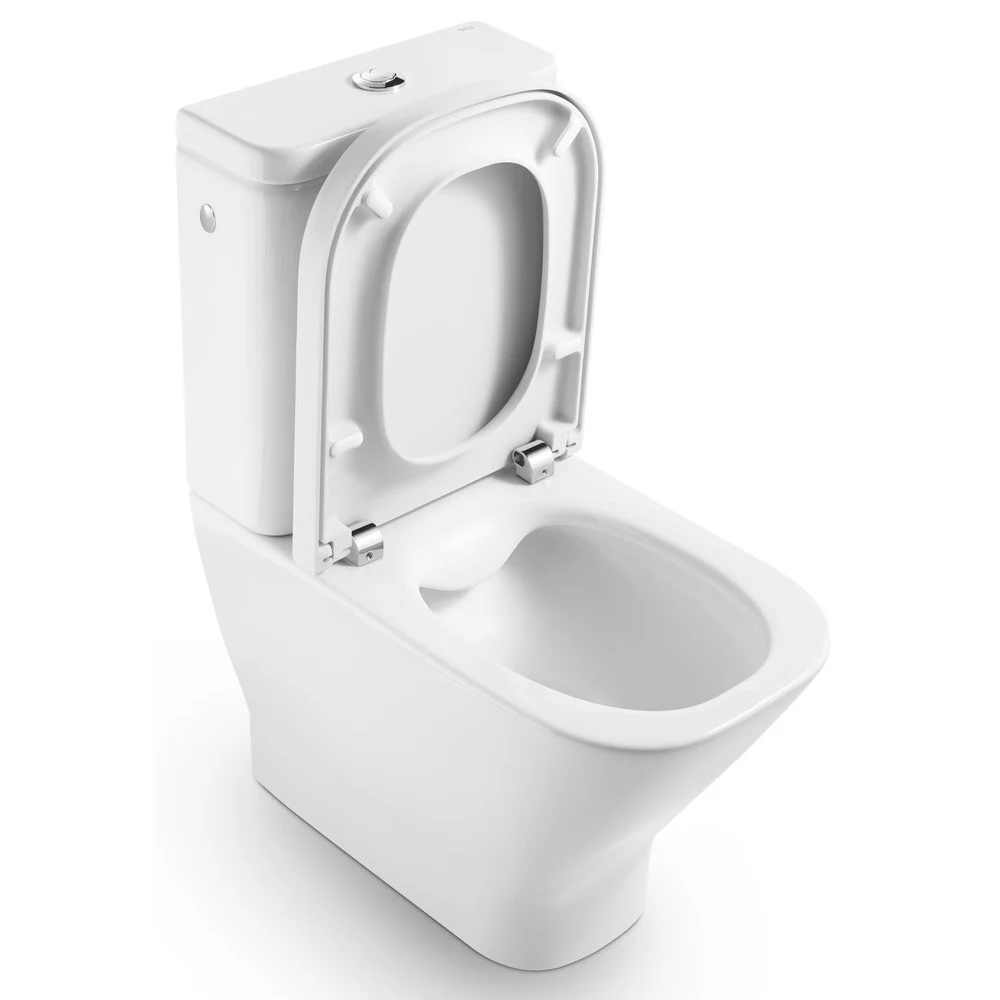 Vas WC pe pardoseala Roca Gap Clean Rim 35x60 cm evacuare orizontala sau verticala, lipit de perete