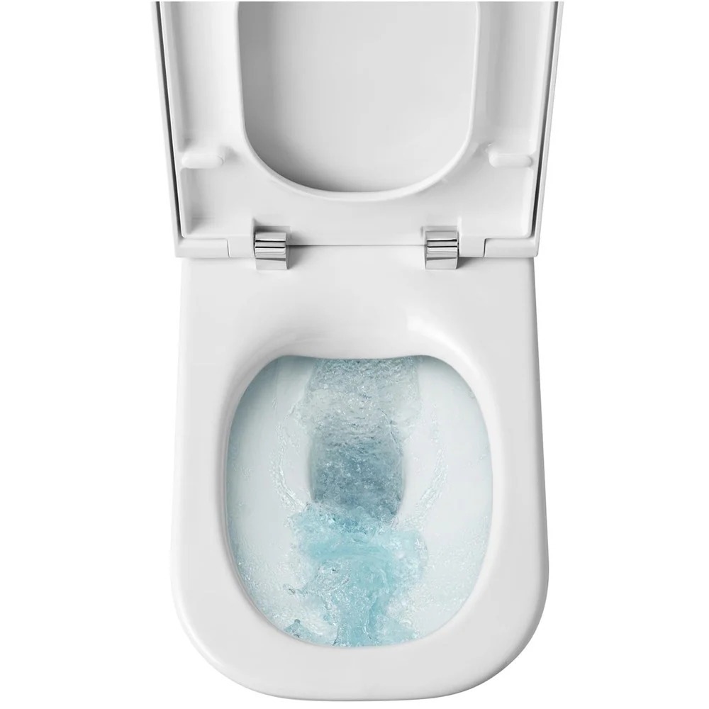 Vas WC pe pardoseala Roca Gap Clean Rim 35x60 cm evacuare orizontala sau verticala, lipit de perete