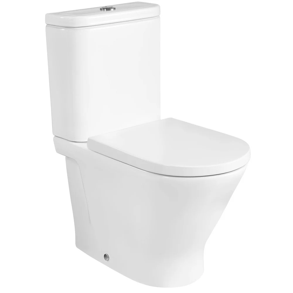 Vas WC pe pardoseala Roca Gap Round Rimless 37x60 cm evacuare verticala