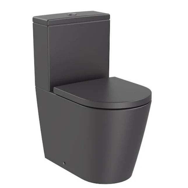 Vas WC pe pardoseala Roca Inspira Round Compact Rimless 37x60 cm evacuare orizontala sau verticala, lipit de perete, antra...