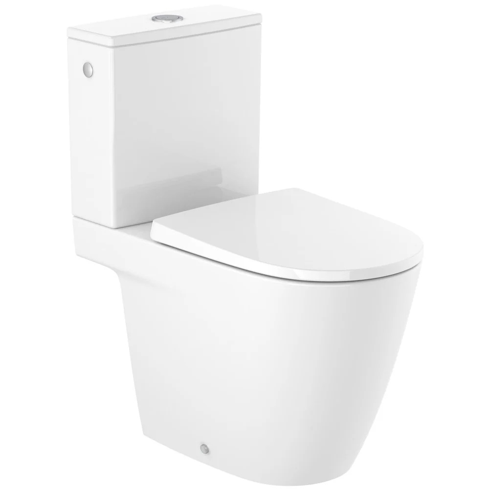Vas WC pe pardoseala Roca Ona Rimless 37x68 cm evacuare orizontala sau verticala, alb